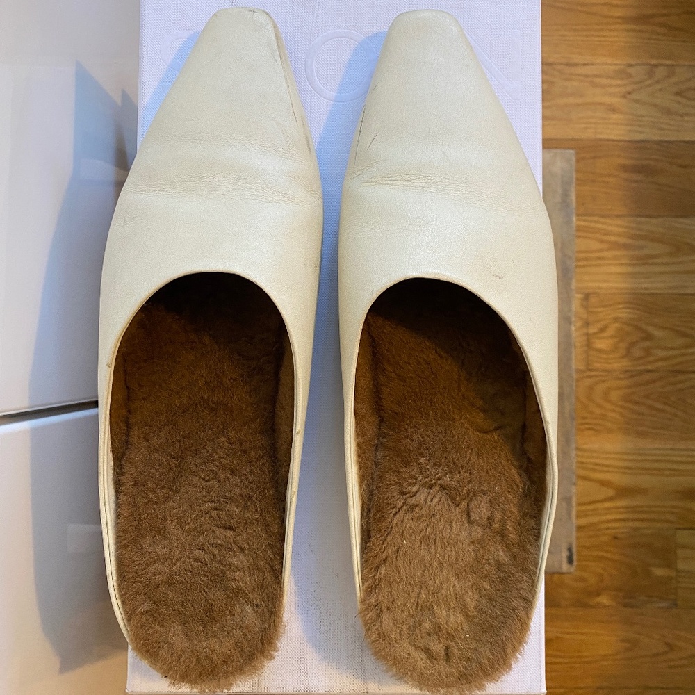 NEOUS Alba Shearling Mules - Cream - Size 39